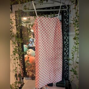 Floral Red and White Women's Skirt